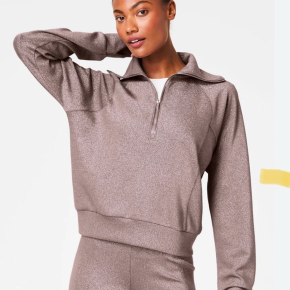 SPANX AIRESSENTIALS SHINE HALF ZIP L - Picture 1 of 4